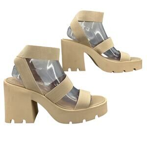 Madden Girl Women’s Templee Dressy Open Toe Strappy Sandals Beige Size 9.5